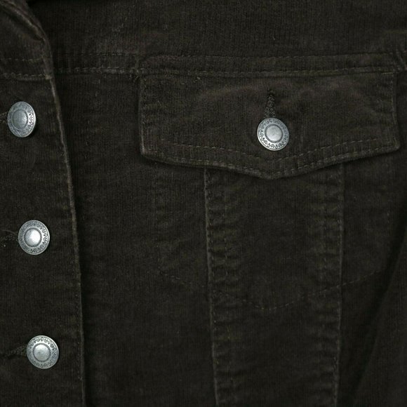 Chico's Corduroy Jacket Coat Blazer Brown Button Stretch Size 1 Medium 8 10 - Picture 8 of 9
